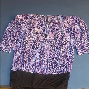 Elegant Purple and Black Women's Blouse